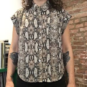 Snake Print Chiffon Blouse